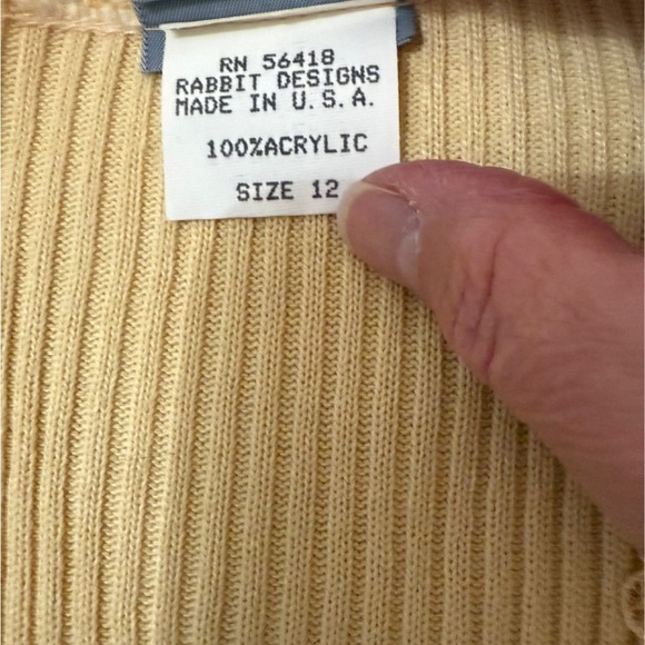 Rabbit Rabbit Rabbit Yellow Knit Top, Size 12 - Picture 4 of 7